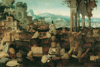 Paesaggio con rovine romane, 1536 da Herman Posthumus